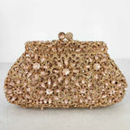Flor coroa prata cristal embreagem para mulheres, bolsa de noite, saco de baile, embreagens nupciais, bolsa de casamento, boutique de fgg, em estoque