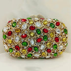 Embreagem de pedra clara branca e prateada para mulheres, bolsas de cristal, festa de casamento, bolsas de baile, embreagem nupcial de diamante