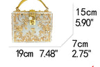 Bolsa de ombro feminina delicada de flor, bolsa de mão luxuosa de acrílico com bolsas transversais da moda, para mulheres