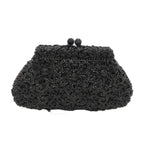 Flor coroa prata cristal embreagem para mulheres, bolsa de noite, saco de baile, embreagens nupciais, bolsa de casamento, boutique de fgg, em estoque