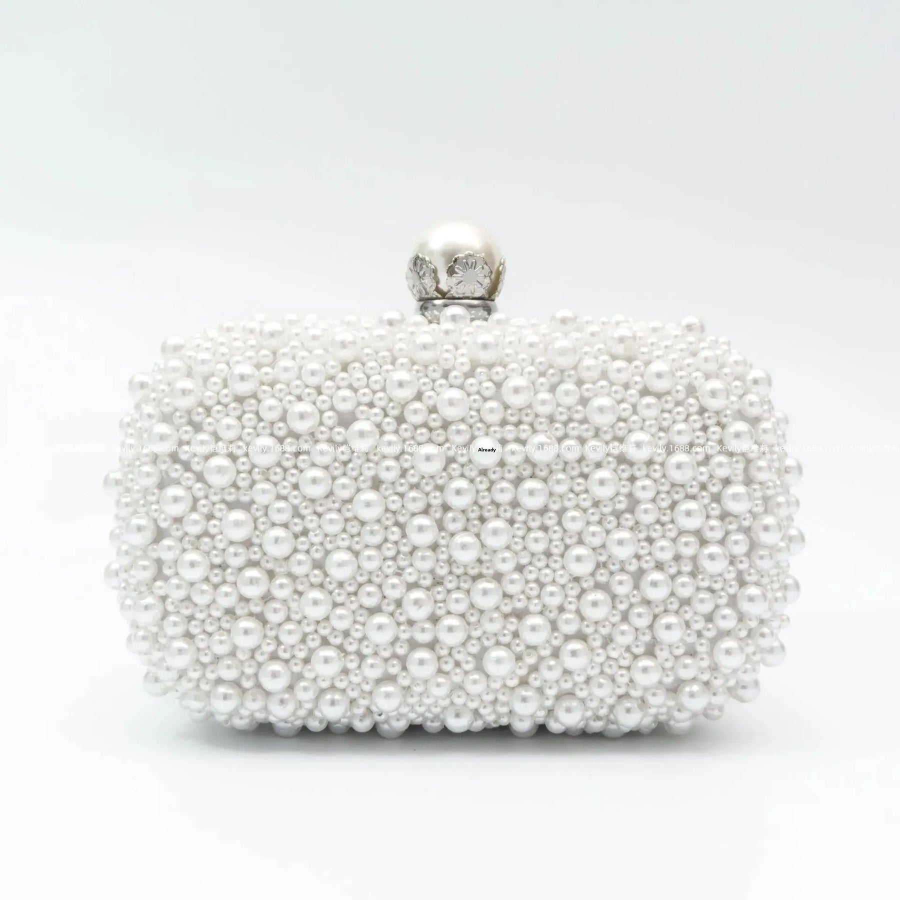 Keweli cor pura grânulo bordado pérola saco de noite portátil doce elegante fibra poliéster dureza compartimento interior