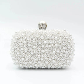 Keweli cor pura grânulo bordado pérola saco de noite portátil doce elegante fibra poliéster dureza compartimento interior