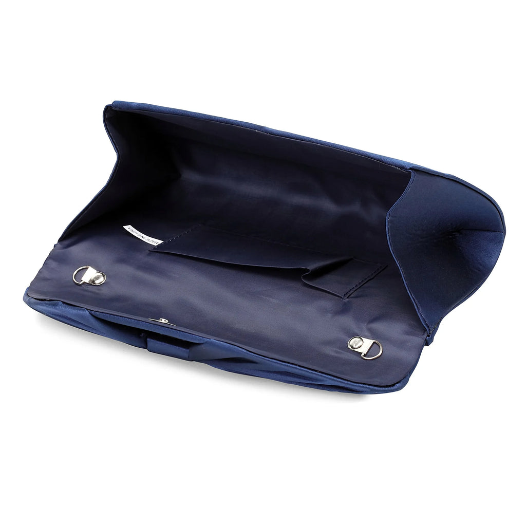 Bolsa de noite cetim bowknot para mulheres, embreagem elegante, bolsas nupciais, embreagens de casamento, corrente de metal, bolsa de ombro crossbody