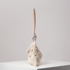 Sacolas de ombro de tricô oco com padrão para mulheres, bolsas de praia boho para mulheres, roupas de férias, bolsa de guê (padrão aleatório)