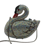 Sacos de noite de cristal em forma de cisne diamante espumante bolsas de embreagem strass bolsas de metal duro saco de festa de casamento