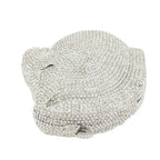 Boutique de fgg cabeça de cavalo dourado feminino cristal noite bolsa e bolsa festa casamento minaudiere animal strass saco embreagem