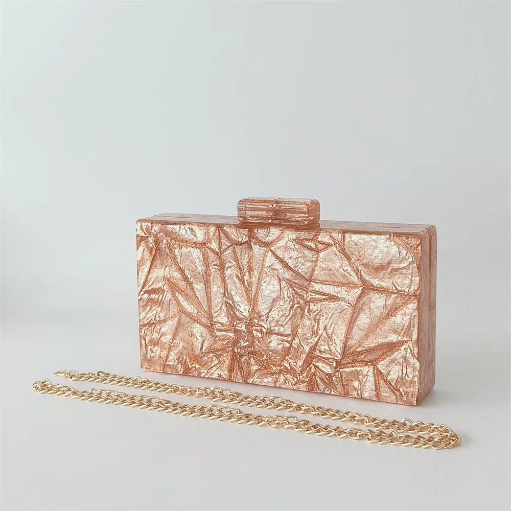 Grande brilhante ouro tecido acrílico bolsas e bolsas femininas perspex caixa embreagem noite crossbody longo mini feminino senhora pro nova aleta