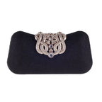 Bolsa de mão feminina embutida com diamante, concha dura, bolsa de noite, ombro, crossbody, corrente, maquiagem, couro pu, compartimento interior