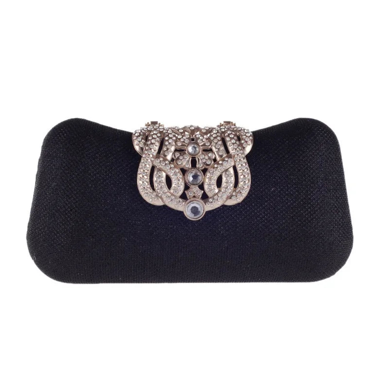 Bolsa de mão feminina embutida com diamante, concha dura, bolsa de noite, ombro, crossbody, corrente, maquiagem, couro pu, compartimento interior