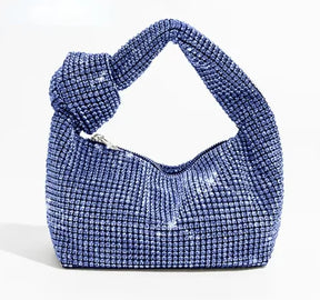 Alça strass nó sacos de noite prata cristal alça superior saco para mulheres bolsas e bolsas luxo designer bolsa tote