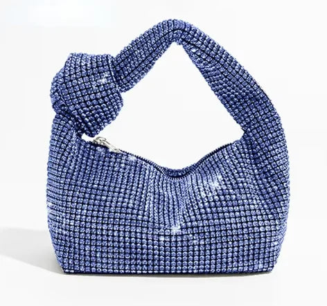 Alça strass nó sacos de noite prata cristal alça superior saco para mulheres bolsas e bolsas luxo designer bolsa tote