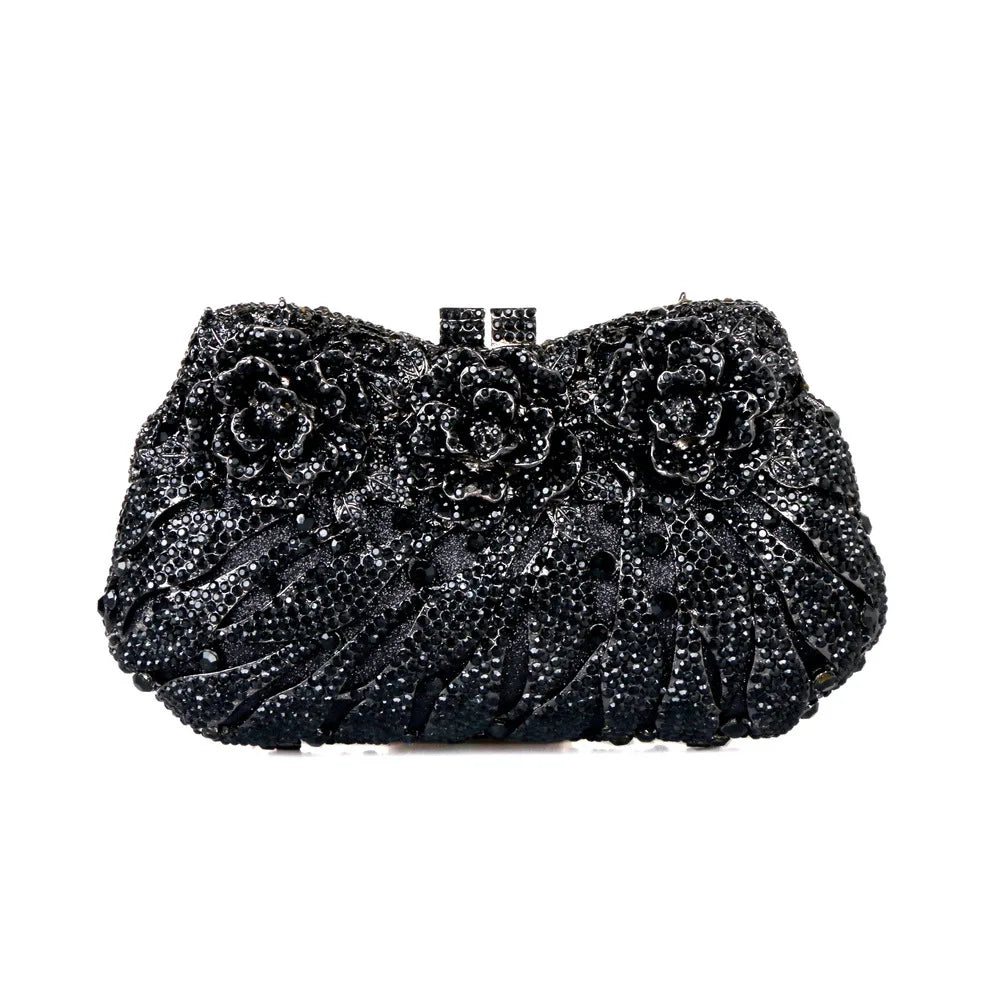 Clutch Metal Dama Cristal