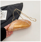 Bolsa de mão de noite acrílica em formato irregular, bolsa de mão luxuosa brilhante para mulheres, bolsa para vestido de festa de coquetel