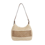 Moda oca grande capacidade casual bolsa de ombro feminina novo estilo verão urbano minimalista palha tecer sacola magnética...