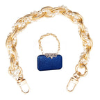 Vintage pérola saco alça bolsa alças saco de embreagem acessórios metal pérola telefone cordão substituição alças saco ferragem