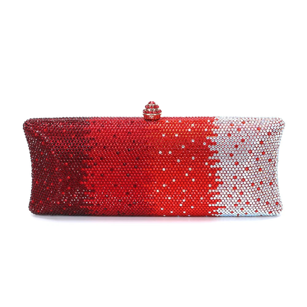 XIYUAN-Saco de embreagem de diamante de cristal colorido para mulheres, bolsa noturna para jantar, casamento, bolsa nupcial, 25 cores, mais vendido