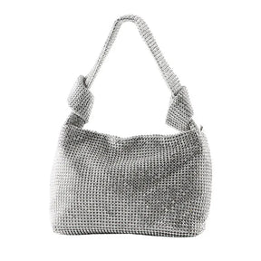 Bolsa de noite artesanal com broca completa, diamante de água, grande, king size, forro de poliéster macio, compartimento interno