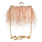 Sacos de noite de avestruz para mulheres, bolsa crossbody de ombro, bolsa de embreagem de festa borla verde, 2022