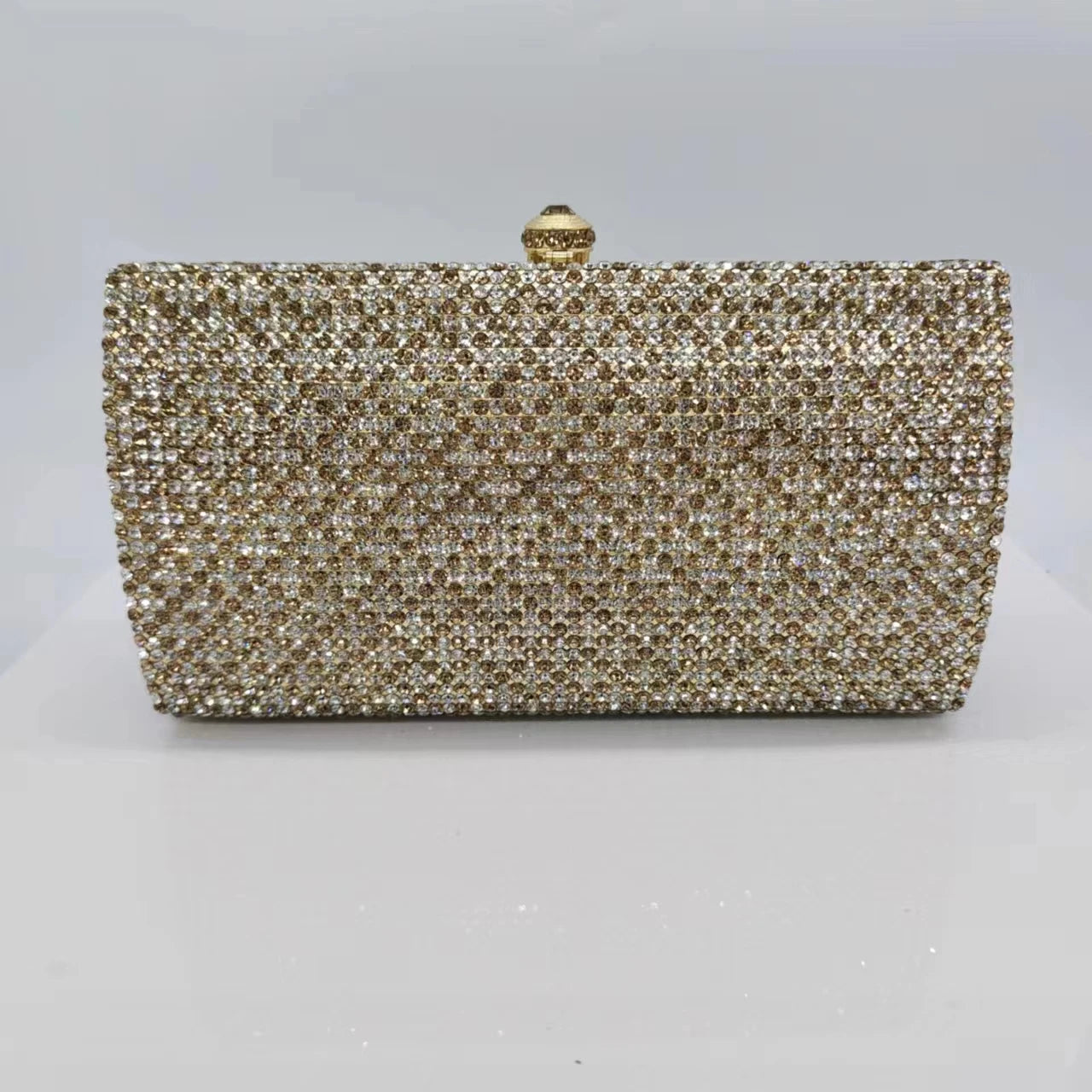 Bolsa de noite de cristal artesanal Bolsas de noite de embreagem de cristal dourado