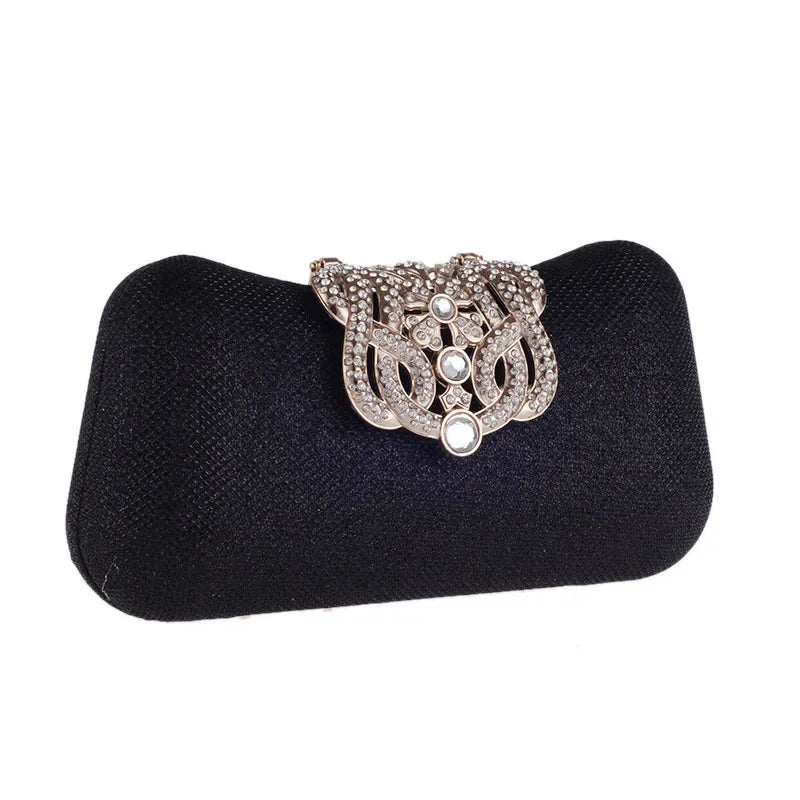 Bolsa de mão feminina embutida com diamante, concha dura, bolsa de noite, ombro, crossbody, corrente, maquiagem, couro pu, compartimento interior