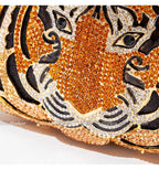 Três-d cabeça de tigre cristal noite sacos de embreagem para festa de casamento metal strass novidade bolsas e bolsas designer de luxo