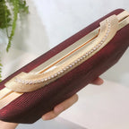 Bolsa de mão feminina elegante, bolsa de mão verde para mãe da noiva/noivo, fivela de strass, superfície plissada, bolsa quadrada