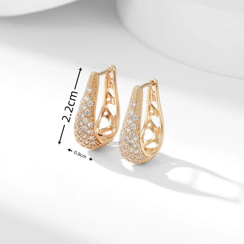 Brincos de argola redondos de cristal verde para mulheres, vintage, cor dourada, arco-íris, zircônia, fivela de orelha, joias de casamento, presente de dia das mães