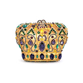 Mulheres festa à noite bolsa diamantes luxo cristal garras elegantes senhoras bolsas festa de casamento nupcial coroa real bolsas saco