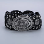 Cowgirl cowboy oco oval pu ilhópunk desempenho cintos femininos cintura retro decorar acessório cinto em roupas coa
