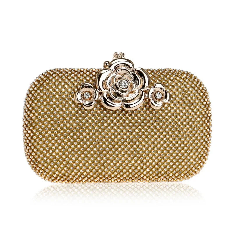 Nova Bolsa de Noite Feminina Estilo Socialite Transfronteiriça, Bolsa de Gala Luxuosa com Adornos, Acessório de Mão para Baile de Formatura e Festas