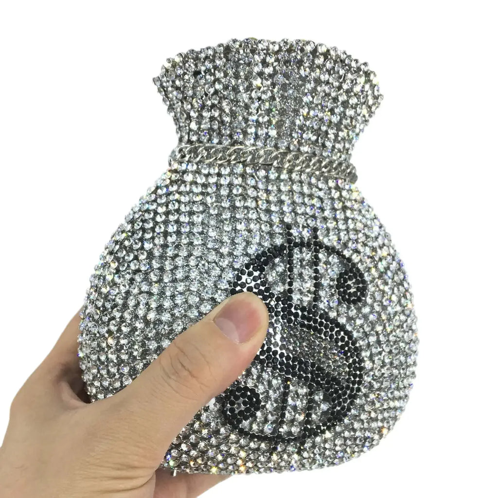 Bouotique de fgg (em estoque) dólares dinheiro bolsa de embreagem feminina cristal bolsas noite festa casamento cocktail minaudiere bolsas