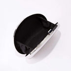 Bolsa de Mão Pequena para Festa de Casamento Feminina, Clutch Metálica da Moda, Bolsa de Noite com Alça em Forma de Concha