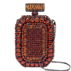 Azul/ouro garrafa de vidro cristal saco noite caixa perfume diamante feminino bolsas casamento nupcial strass embreagem senhora festa bolsa