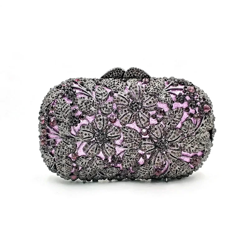 Mulheres saco de festa à noite diamantes elegante embreagem cristal luxo nupcial festa casamento carteira bolsa flor bolsas cristal