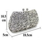 Novo luxo multi-cor em forma de bolinho cristal oco design strass saco de embreagem com caixa de presente senhoras saco de noite