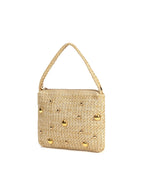 Nova moda feminina bolsas de tecido verão metal alça redonda sacos palha commuter banquete saco embreagem