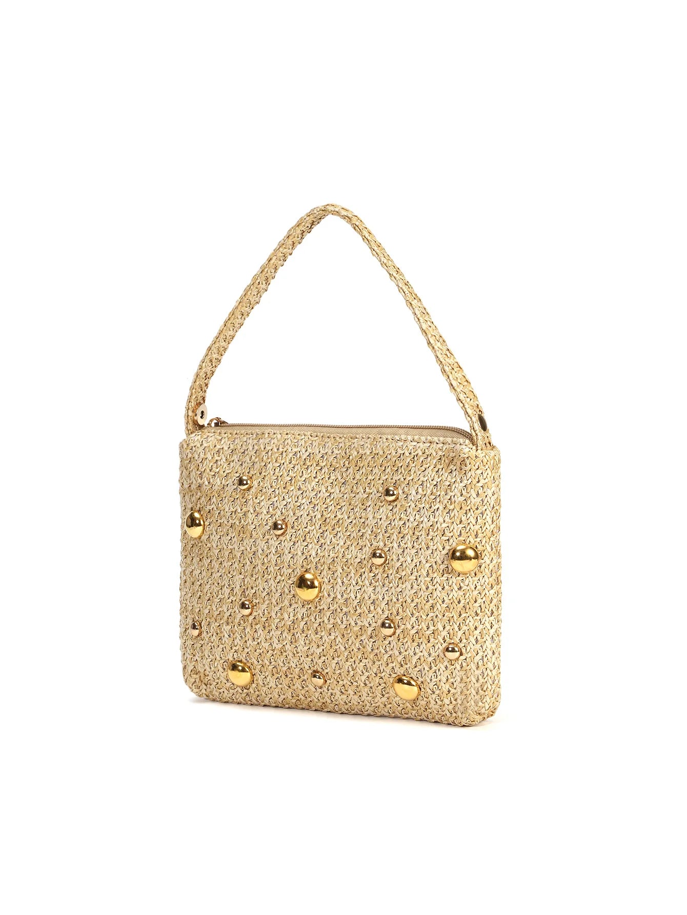 Nova moda feminina bolsas de tecido verão metal alça redonda sacos palha commuter banquete saco embreagem