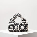 Bolsa de tecido oco com padrão, bolsas de praia boêmia para mulheres, conjunto de crochê, acessórios de praia femininos, Trav Must Haves (padrão aleatório)