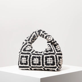 Bolsa de tecido oco com padrão, bolsas de praia boêmia para mulheres, conjunto de crochê, acessórios de praia femininos, Trav Must Haves (padrão aleatório)