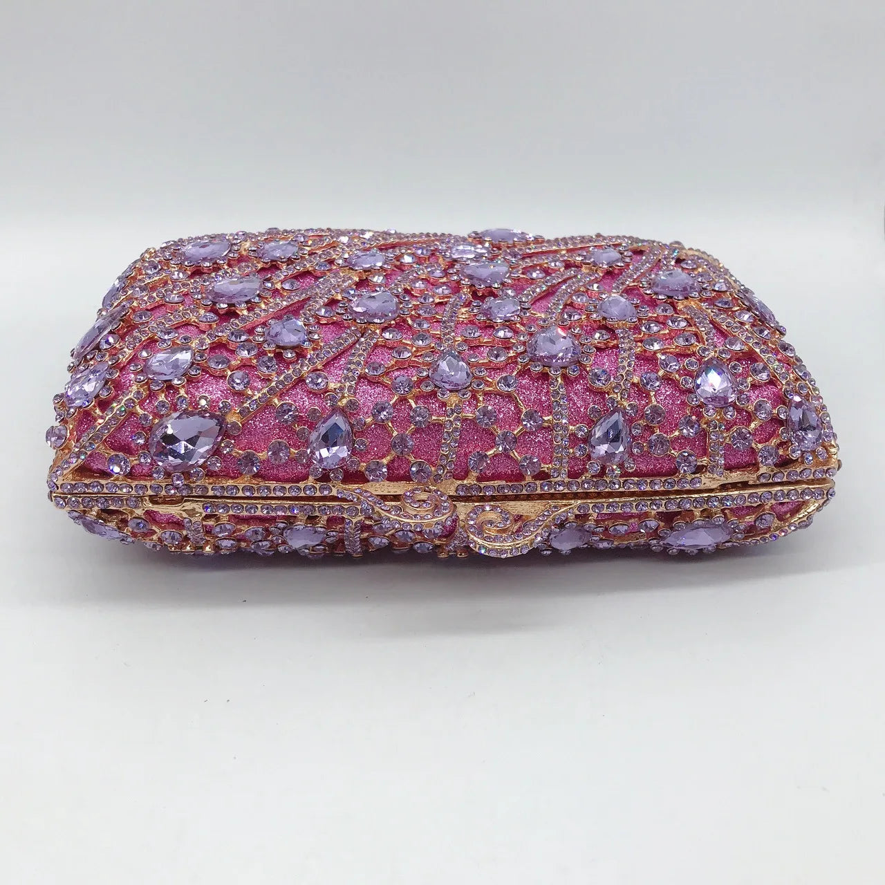 Corrente quadrada horizontal cheia de diamantes bolsa de embreagem algas diamante jantar saco banquete bolsa feminina