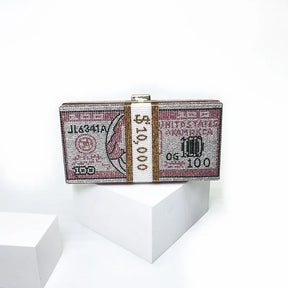 Bolsa Rhinestone Criativa, Embreagem de dinheiro, Pilha Sacos de Dinheiro, Bolsas de noite, Ombro Saco De Jantar De Casamento, Nova Moda, 10000 Dólares