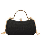 Mini bolsa de noite brilhante, bolsa com corrente de strass, bolsa de banquete com glitter de luxo, perfeita para festa, casamento, baile, jantar/banquete