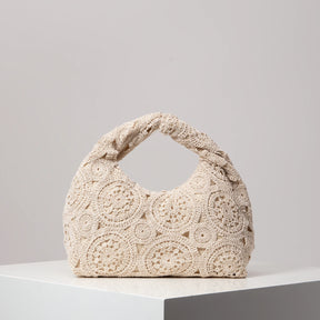 Bolsa de tecido oco com padrão, bolsas de praia boêmia para mulheres, conjunto de crochê, acessórios de praia femininos, Trav Must Haves (padrão aleatório)