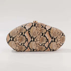 Festa à noite novo padrão de cobra embreagem moda bolsa forma especial crossbody saco couro do plutônio ombro carteiras feminino arco acrílico