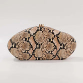 Festa à noite novo padrão de cobra embreagem moda bolsa forma especial crossbody saco couro do plutônio ombro carteiras feminino arco acrílico