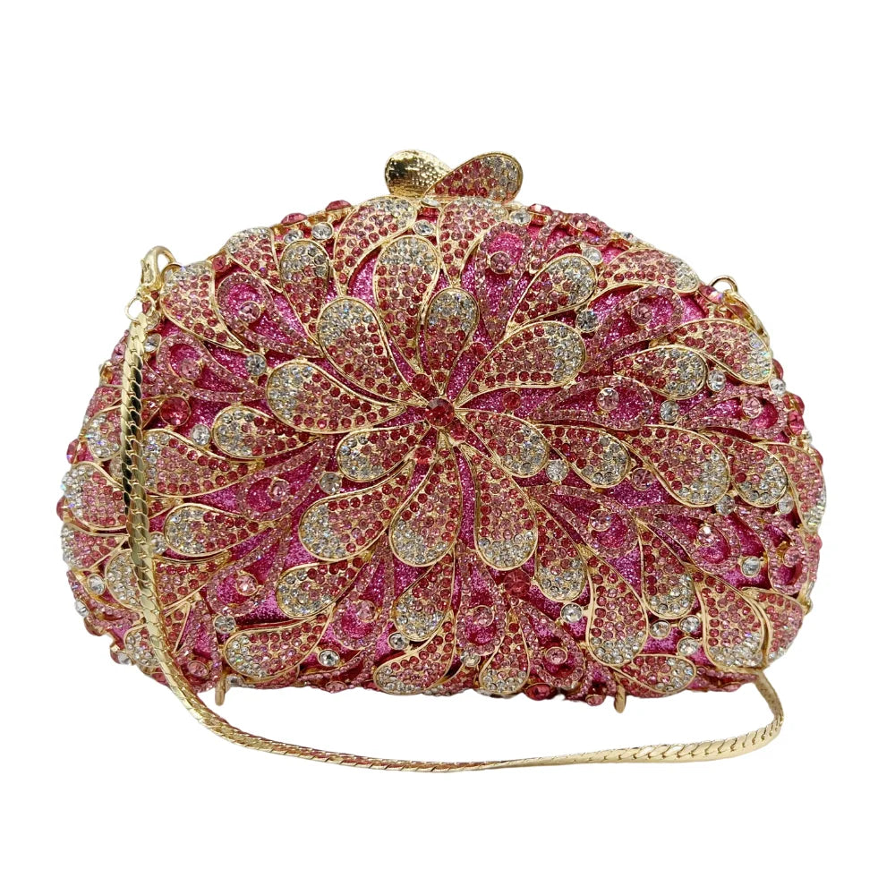 Luxo oco-para fora strass embreagem para mulheres mão-conjunto de cristal saco de festa de casamento noiva bolsa de noite minaudière (atacado) ​