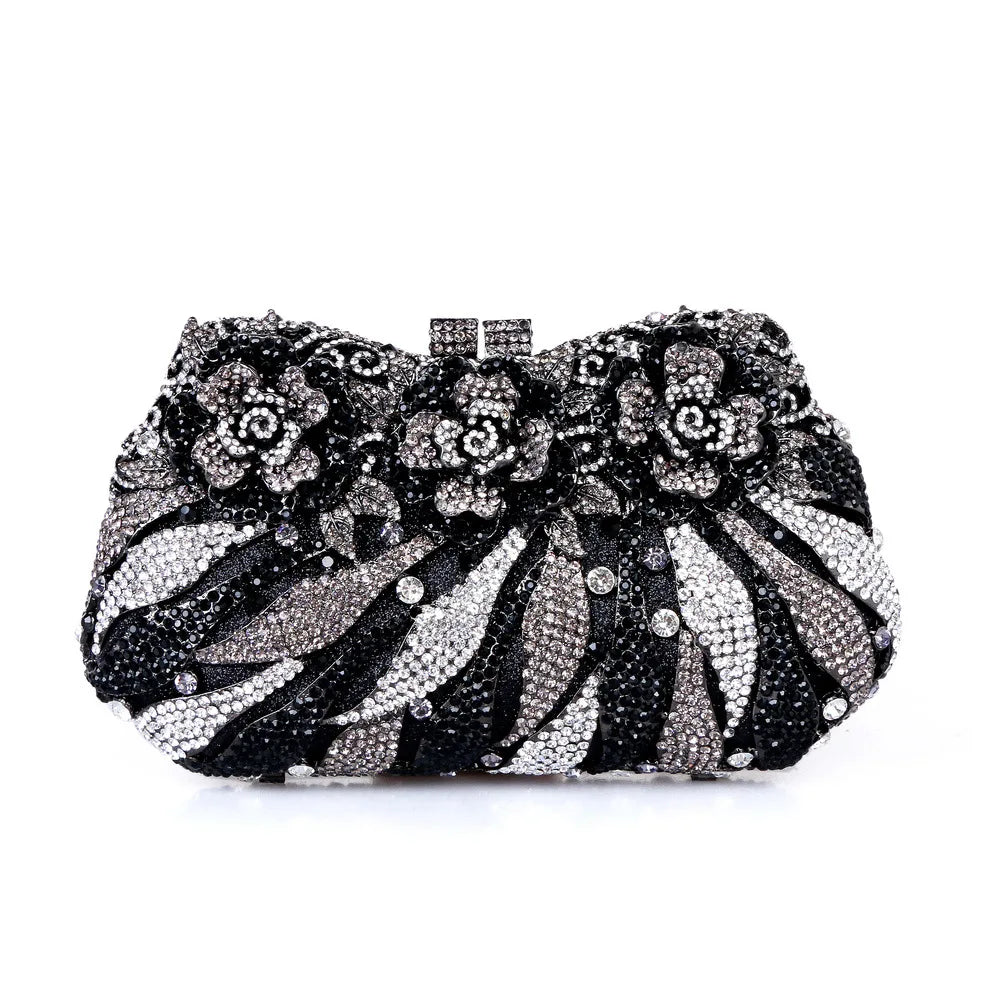 Clutch Metal Dama Cristal