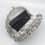 Esplêndido saco de jantar de diamante de metal, cheio de diamantes, saco de moda portátil para vestidos de banquete feminino bolsa de strass