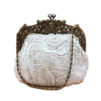 2025 novo vintage frisado saco de noite bordado diamante lantejoulas embreagem bolsa de mão saco de noiva