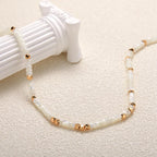 Branco mãe de pérola 925 prata 18k ouro frisado fio conjunto de jóias com colar e pulseira para mulheres luxo na moda amor presente
